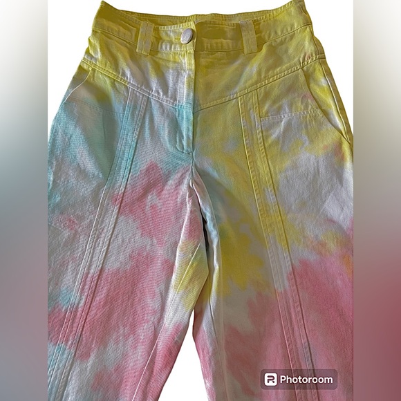 Love Shack Fancy (Jeans) Pants Tao (pastel) Radical Tie dye EUC - Picture 14 of 15
